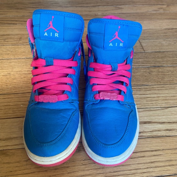 Air Jordan 1 High Strap GS - Blue - Pink - White - Picture 2 of 6